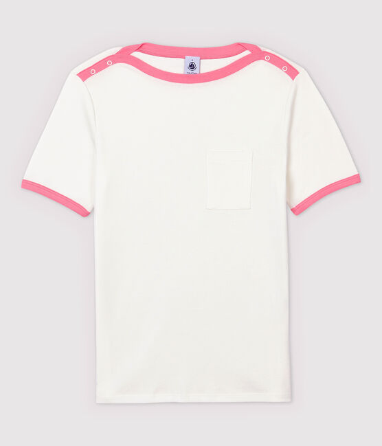 T-shirt coton Femme blanc MARSHMALLOW/rose GRETEL