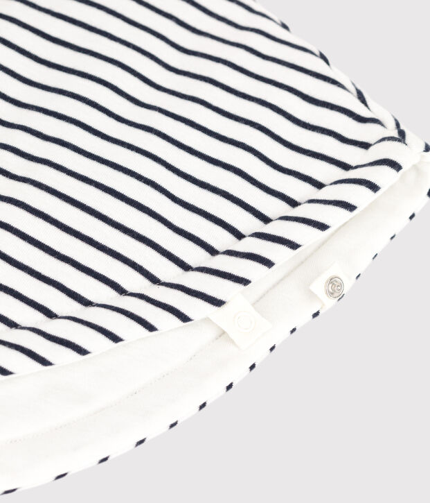 Cape &agrave; capuche &agrave; rayures marini&egrave;res b&eacute;b&eacute; en coton blanc/bleu