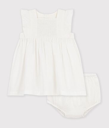 Robe bébé en coton manches courtes unie