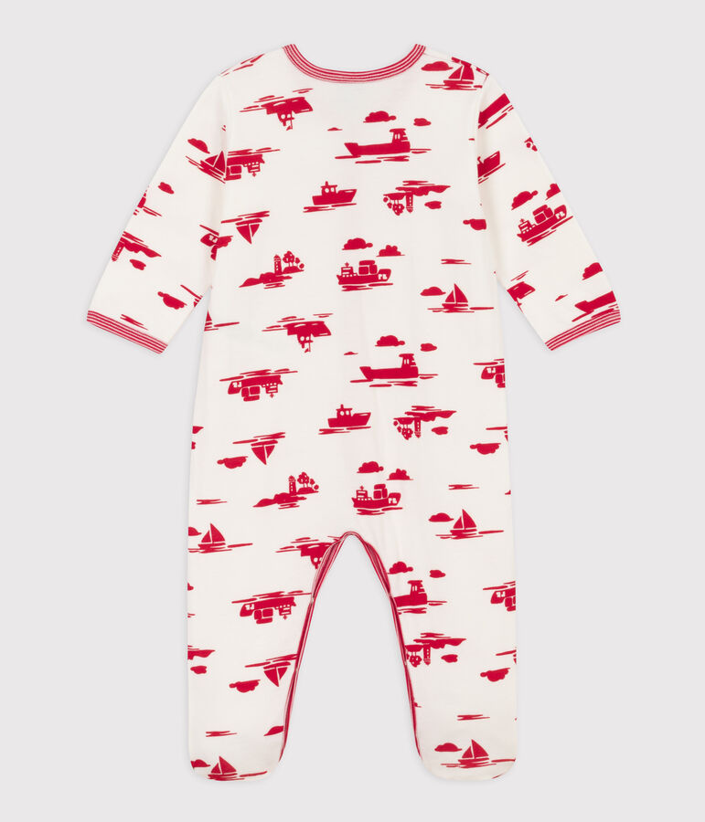 Dors-bien imprim&eacute; en tubique blanc/rouge