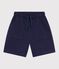 Bermuda short enfant en coton uni bleu