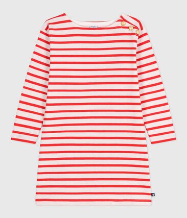 Robe enfant en coton manches longues à rayures