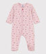 Pyjama bébé en velours imprimé fleuri