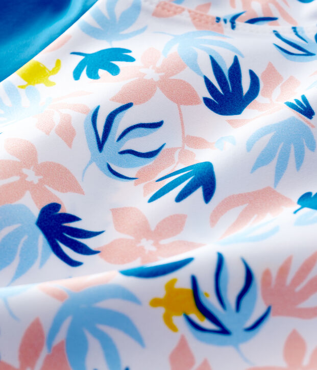 Combinaison anti-UV &eacute;coresponsable b&eacute;b&eacute; fille blanc/multicouleur