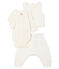Ensemble trois pièces bébé en tubique blanc MARSHMALLOW