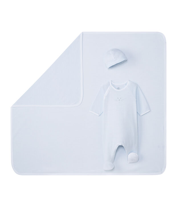 Lot cadeau b&eacute;b&eacute; mixte en c&ocirc;te 1x1 multicouleur