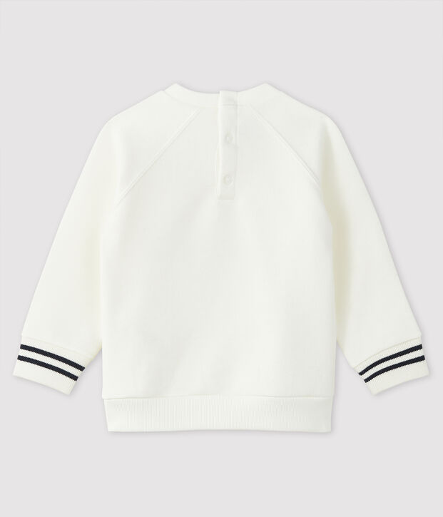 Sweatshirt b&eacute;b&eacute; gar&ccedil;on imprim&eacute; blanc