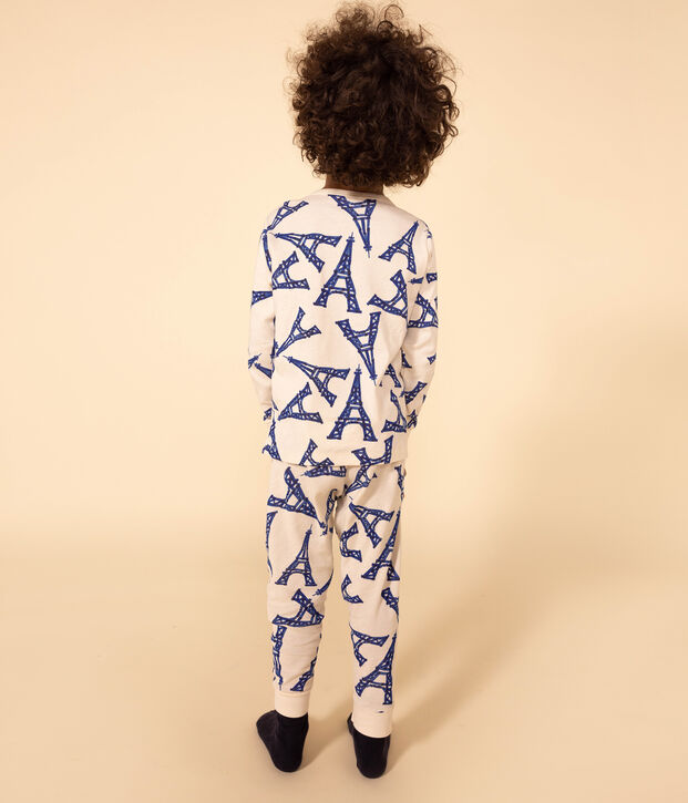 Pyjama Paris en coton enfant &eacute;cru/multicouleur