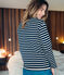 Top femme rayé en jersey lourd bleu SMOKING/beige COQUILLE