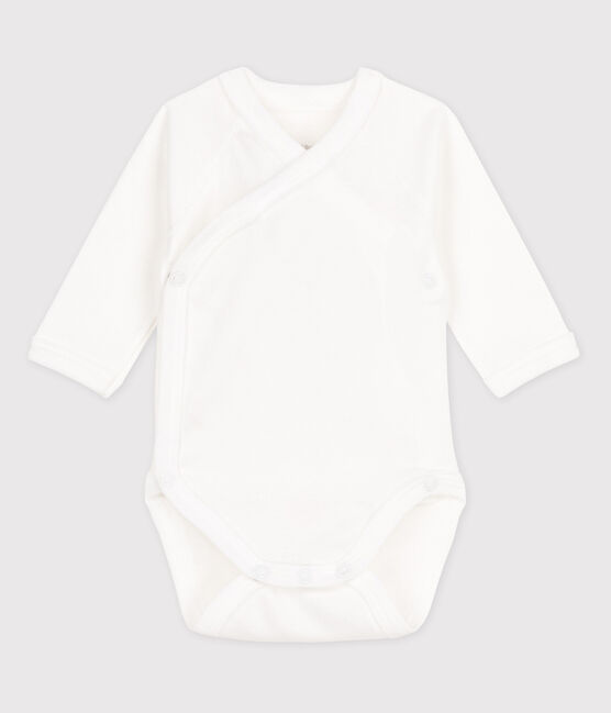 Body croisé manches courtes bébé fille-garçon blanc ECUME