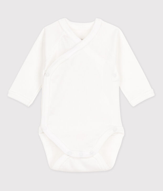 Body crois&eacute; manches courtes b&eacute;b&eacute; fille-gar&ccedil;on blanc