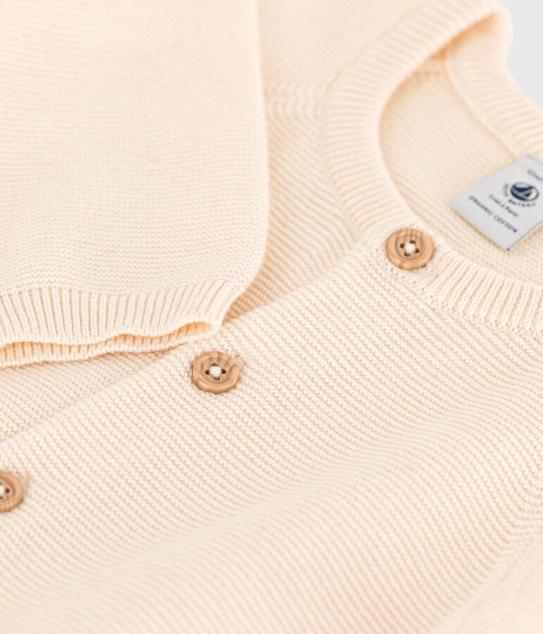 Combinaison longue en tricot b&eacute;b&eacute; &eacute;cru AVALANCHE