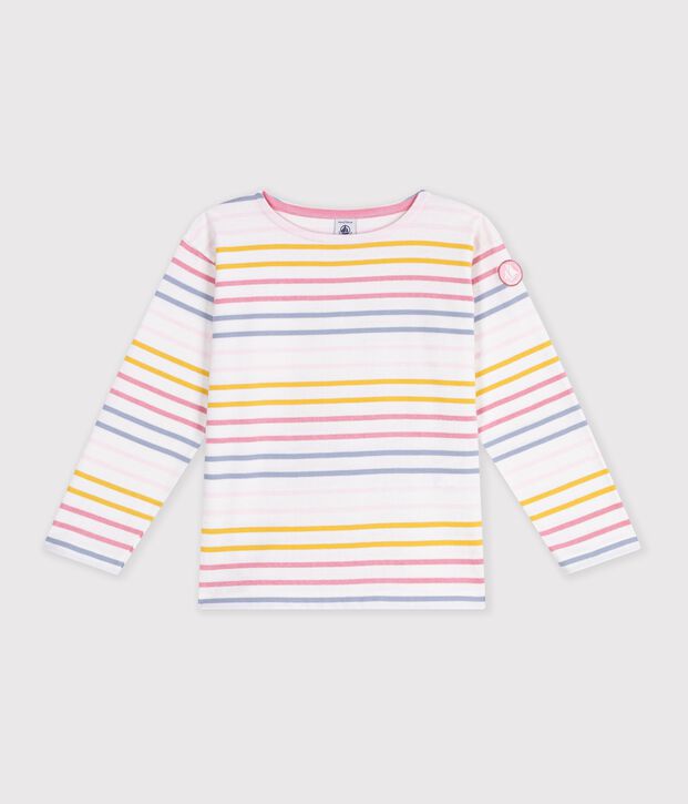 Marini&egrave;re enfant en coton blanc/multicouleur