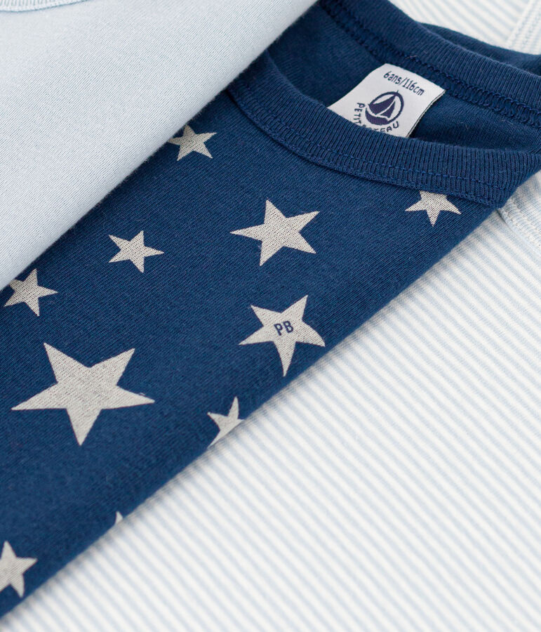 Lot de 3 tee shirts manches courtes &eacute;toile en coton petit gar&ccedil;on variante 1