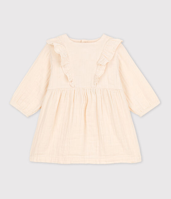 Robe manches longues bébé en gaze de coton écru AVALANCHE