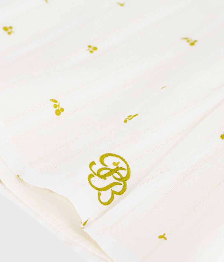 Blouse enfant en coton sans manche imprim&eacute;e fleurs vert/vert