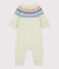 Combinaison longue jacquard bébé en tricot avec laine beige MONTELIMAR CHINE