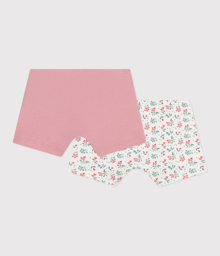 Lot de 2 shorties enfant en coton long fleuris variante 1