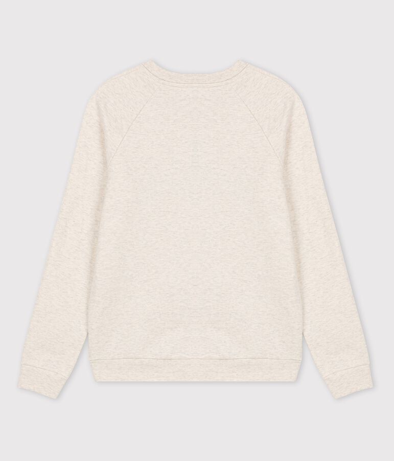 Sweatshirt en molleton brod&eacute; Femme beige
