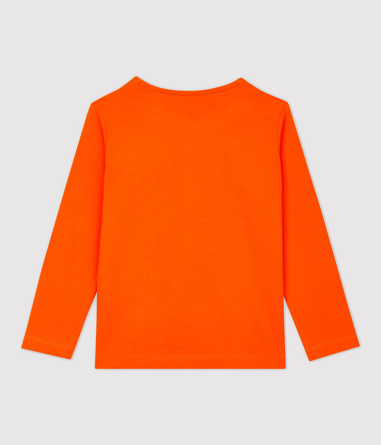 Tee-shirt manches longues en coton enfant gar&ccedil;on orange