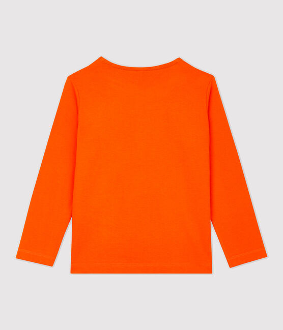 Tee-shirt manches longues en coton enfant garçon orange CAROTTE