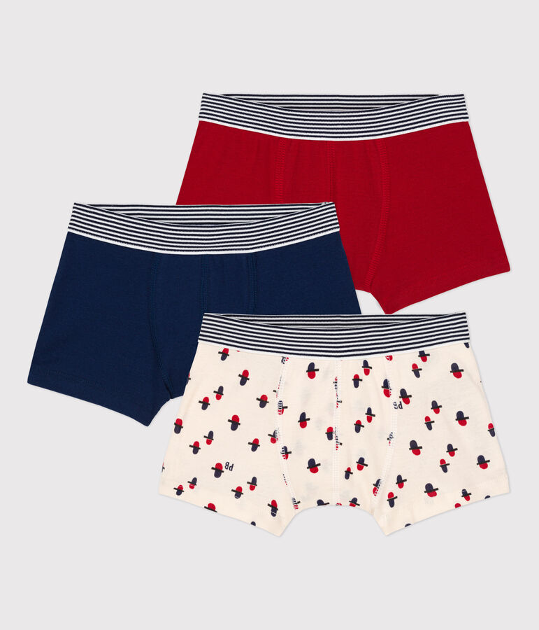 Lot de 3 boxers petit gar&ccedil;on en coton multicouleur