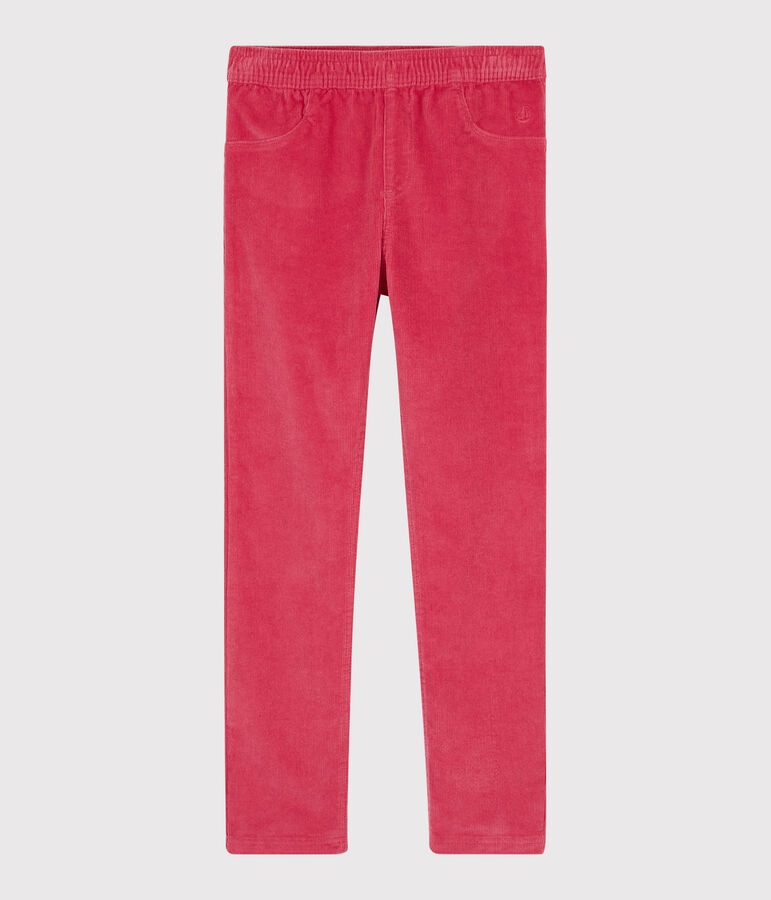 Pantalon velours enfant fille rose POPPY