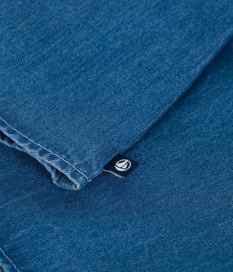 Blouse b&eacute;b&eacute; en jean manches courtes bleu DENIM CLAIR