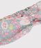 Bandeau enfant en popeline imprim&eacute; fleuri bleu/multicouleur