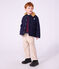 Veste esprit caban enfant en draps de laine uni bleu marine