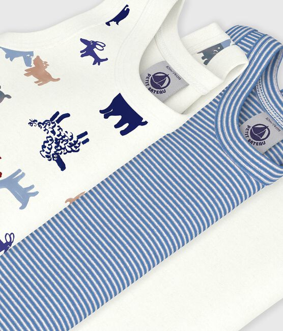 Lot de bodies sans manches en coton imprimé chien bébé variante 1