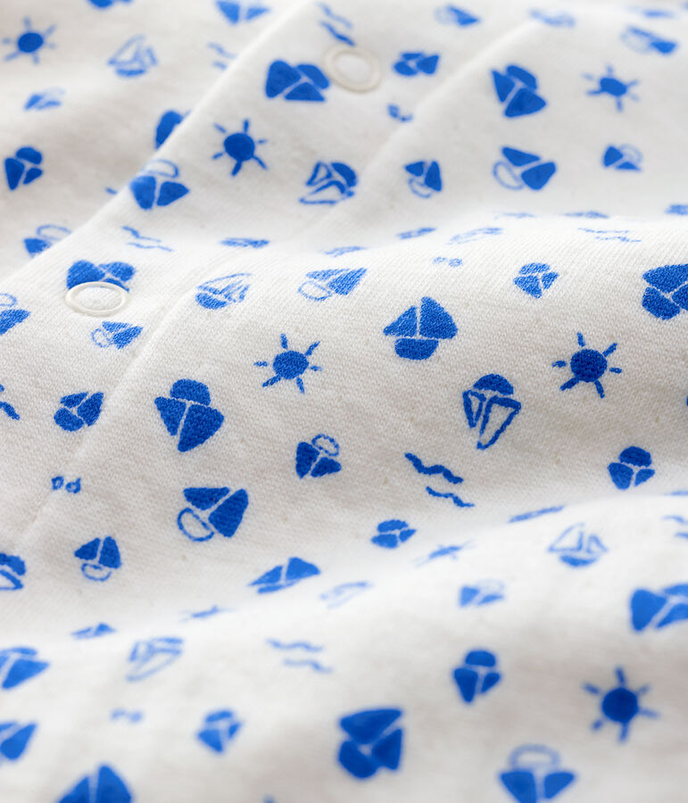 Bodyjama &agrave; imprim&eacute; bateaux b&eacute;b&eacute; en tubique en coton biologique blanc MARSHMALLOW/bleu COOL