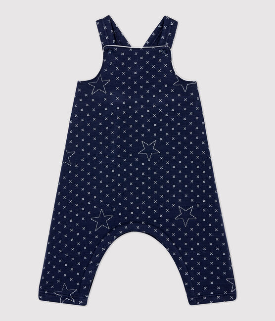 Salopette bébé matelassée motifs étoiles en coton biologique bleu SMOKING