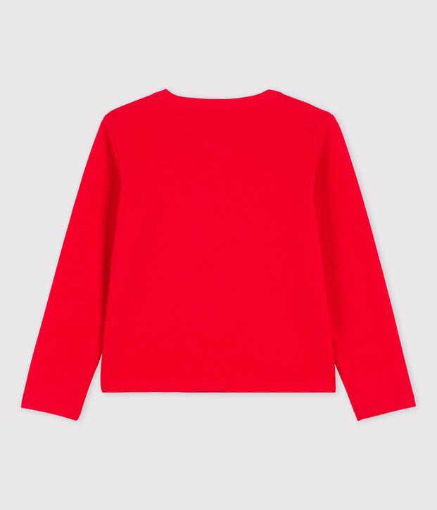 Cardigan en coton enfant fille rouge
