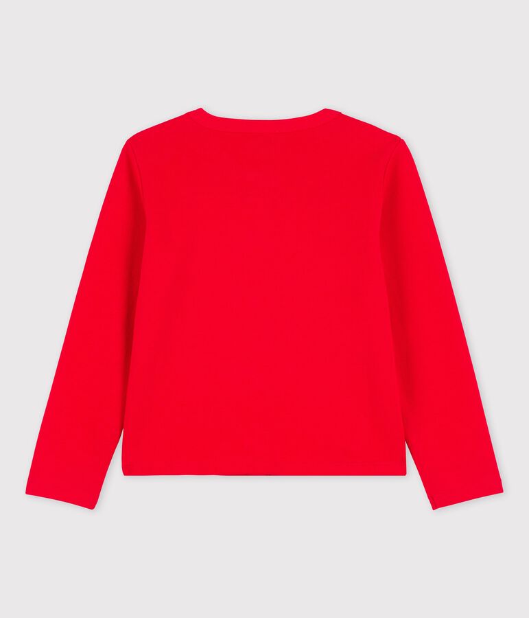 Cardigan en coton enfant fille rouge PEPS