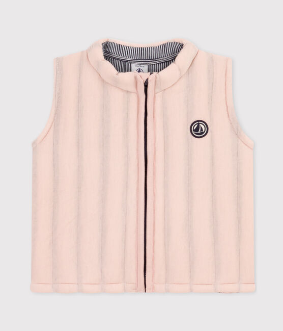 Veste sans manche en tubique matelassé bébé rose SALINE