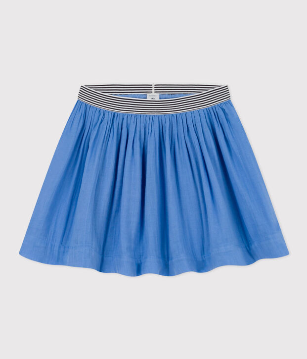 Jupe en gaze de coton enfant fille bleu