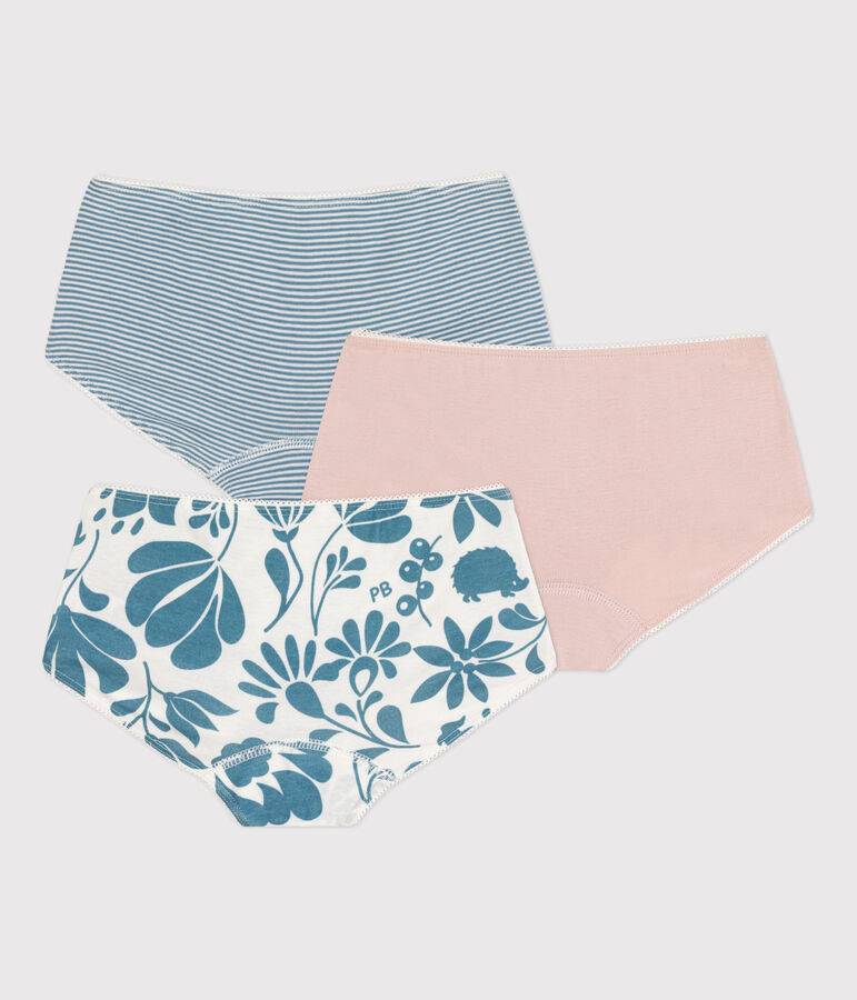 Lot de 3 shorties fleuris petite fille en coton multicouleur