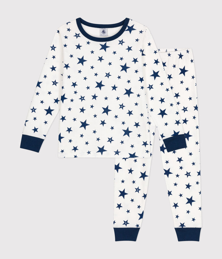 Pyjama en coton imprim&eacute; &eacute;toiles enfant bleu MARSHMALLOW/ INCOGNITO
