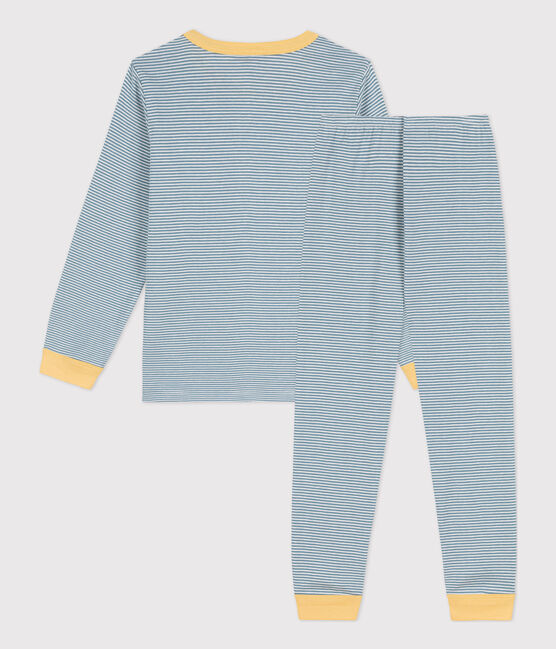 Pyjama milleraies en coton enfant bleu ROVER/blanc MARSHMALLOW
