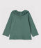 Blouse col collerette en coton bébé fille vert VALLEE/blanc MARSHMALLOW
