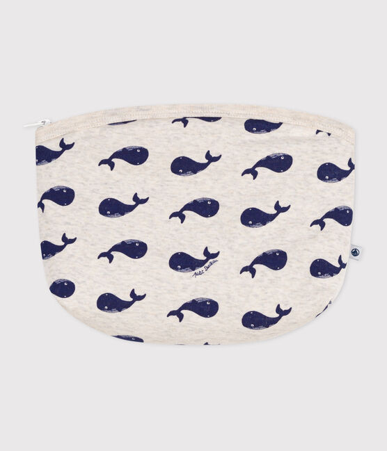 Pochette bébé en coton baleine beige MONTELIMAR/bleu MEDIEVAL