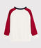 Sweatshirt enfant garçon blanc MARSHMALLOW/rouge TERKUIT/ SMOKING