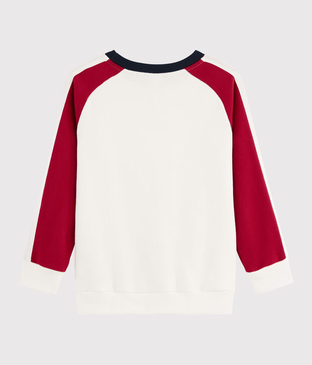 Sweatshirt enfant gar&ccedil;on blanc/rouge/bleu