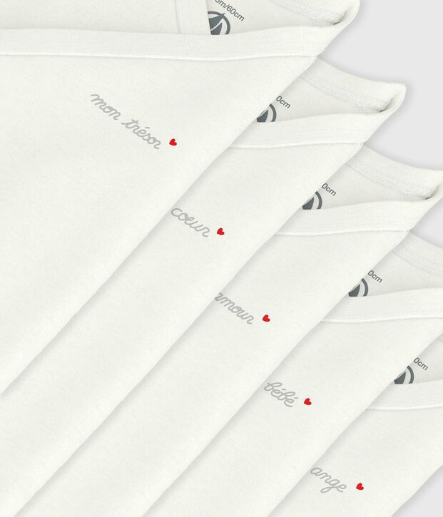 Lot de bodies crois&eacute;s manches courtes en coton unis b&eacute;b&eacute; multicouleur