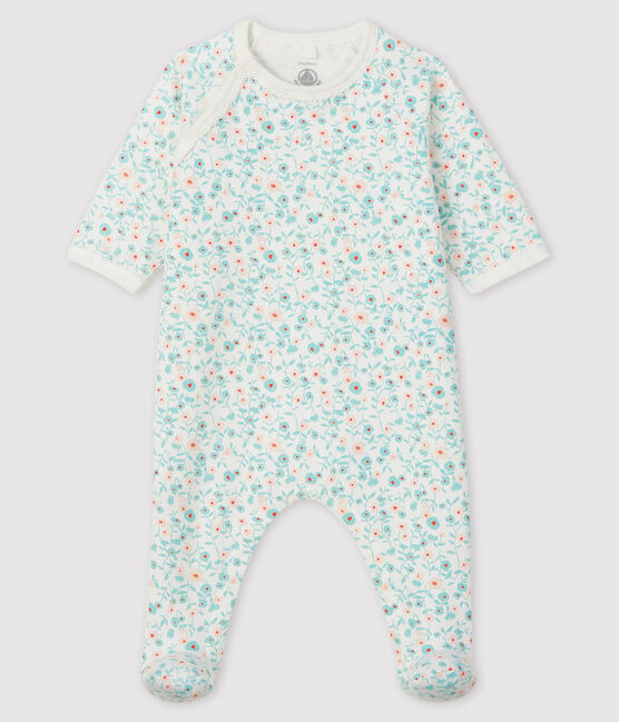 Dors-bien à imprimé fleuri bébé en molleton blanc MARSHMALLOW/blanc MULTICO