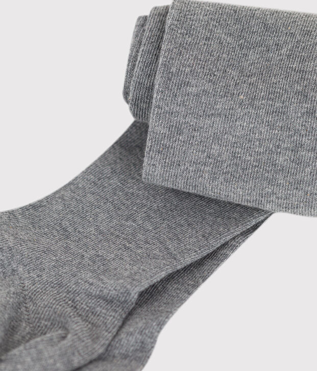 Collant uni en jersey enfant fille gris