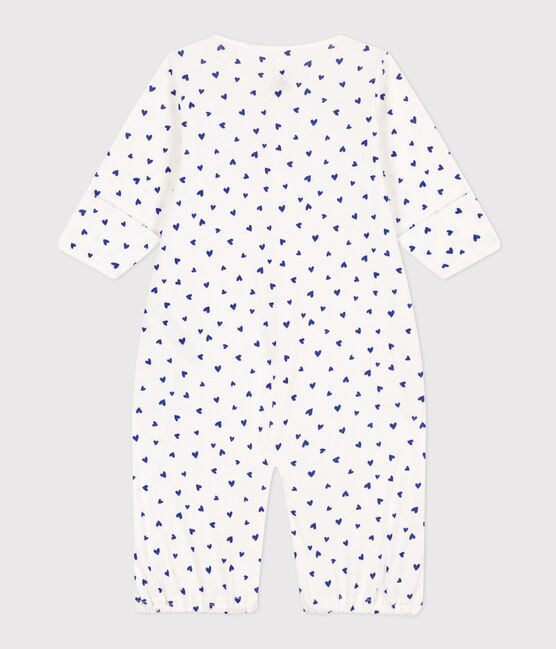 Combisac coeur en coton blanc MARSHMALLOW/ NEWBLEU