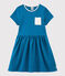 Robe manches courtes en coton enfant fille bleu MYKONOS