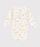Body croisés manches longues en coton bébé MARSHMALLOW/ BEIGE